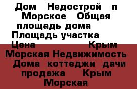 Дом - Недострой , п.Морское › Общая площадь дома ­ 90 › Площадь участка ­ 4 › Цена ­ 1 700 000 - Крым, Морская Недвижимость » Дома, коттеджи, дачи продажа   . Крым,Морская